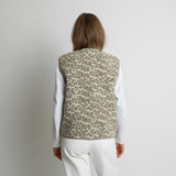Teddy Fleece Vest - leo splashes stone/sand - VIVI MARI