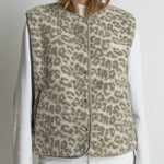 Teddy Fleece Vest - leo splashes stone/sand - VIVI MARI