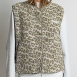 Teddy Fleece Vest - leo splashes stone/sand - VIVI MARI