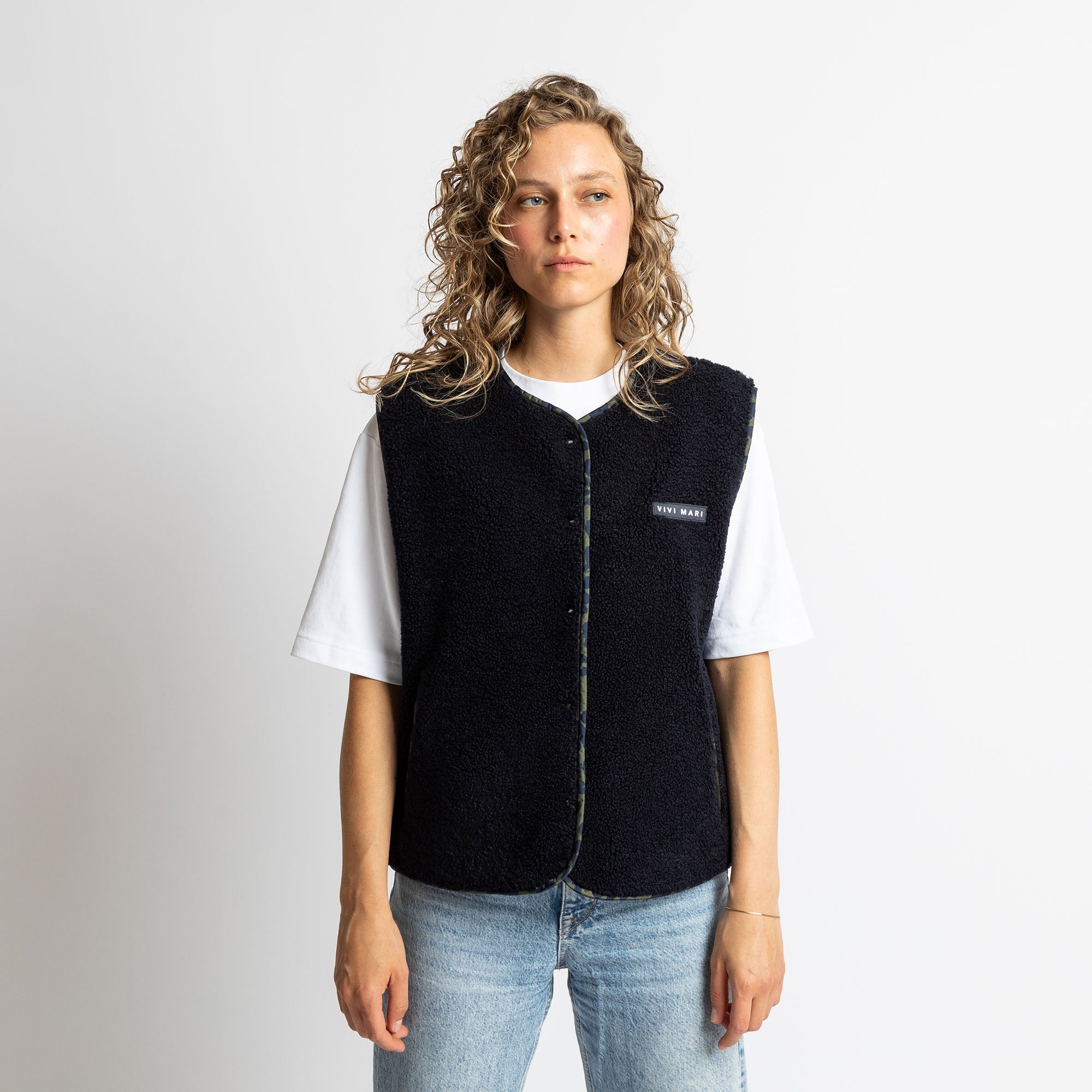 Teddy Fleece Vest - navy - VIVI MARI