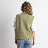 Teddy Fleece Vest - pale olive - VIVI MARI