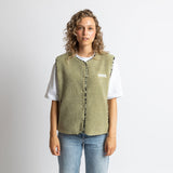 Teddy Fleece Vest - pale olive - VIVI MARI