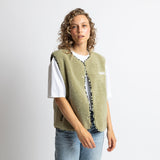 Teddy Fleece Vest - pale olive - VIVI MARI