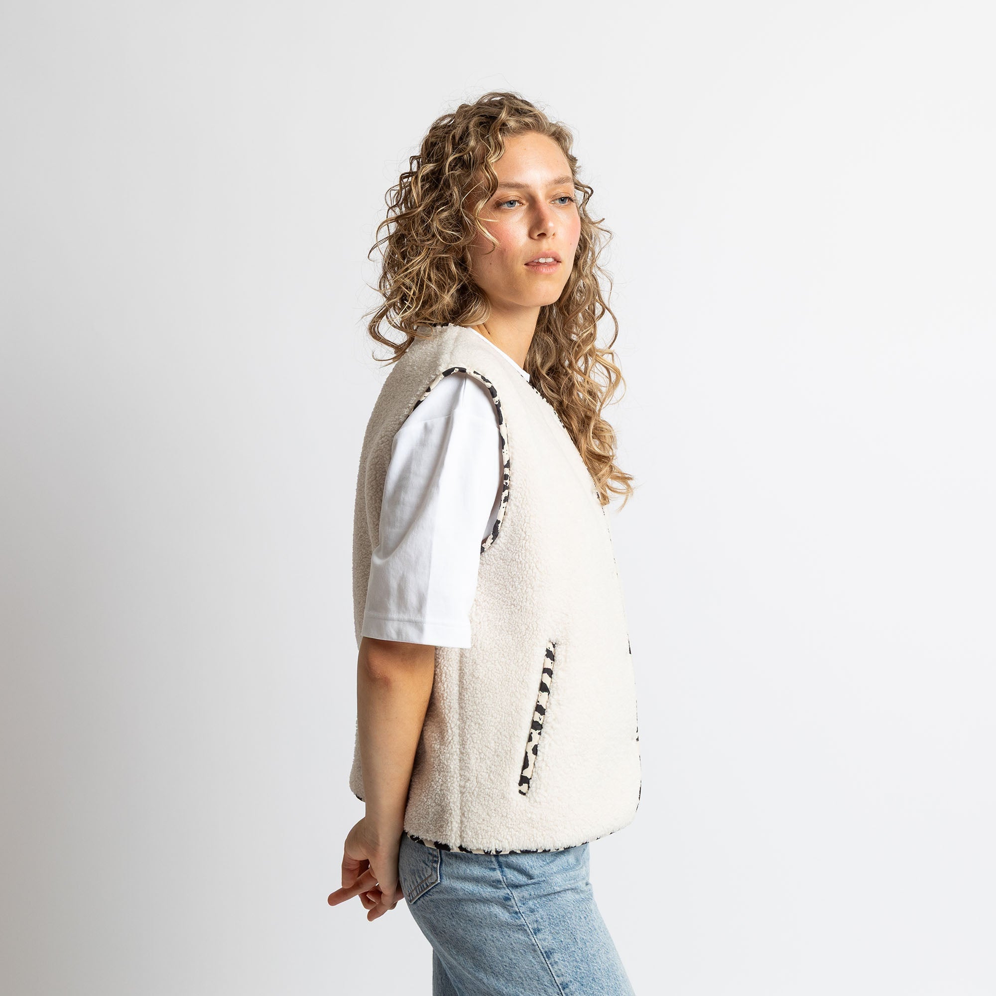 Teddy Fleece Vest - sand - VIVI MARI