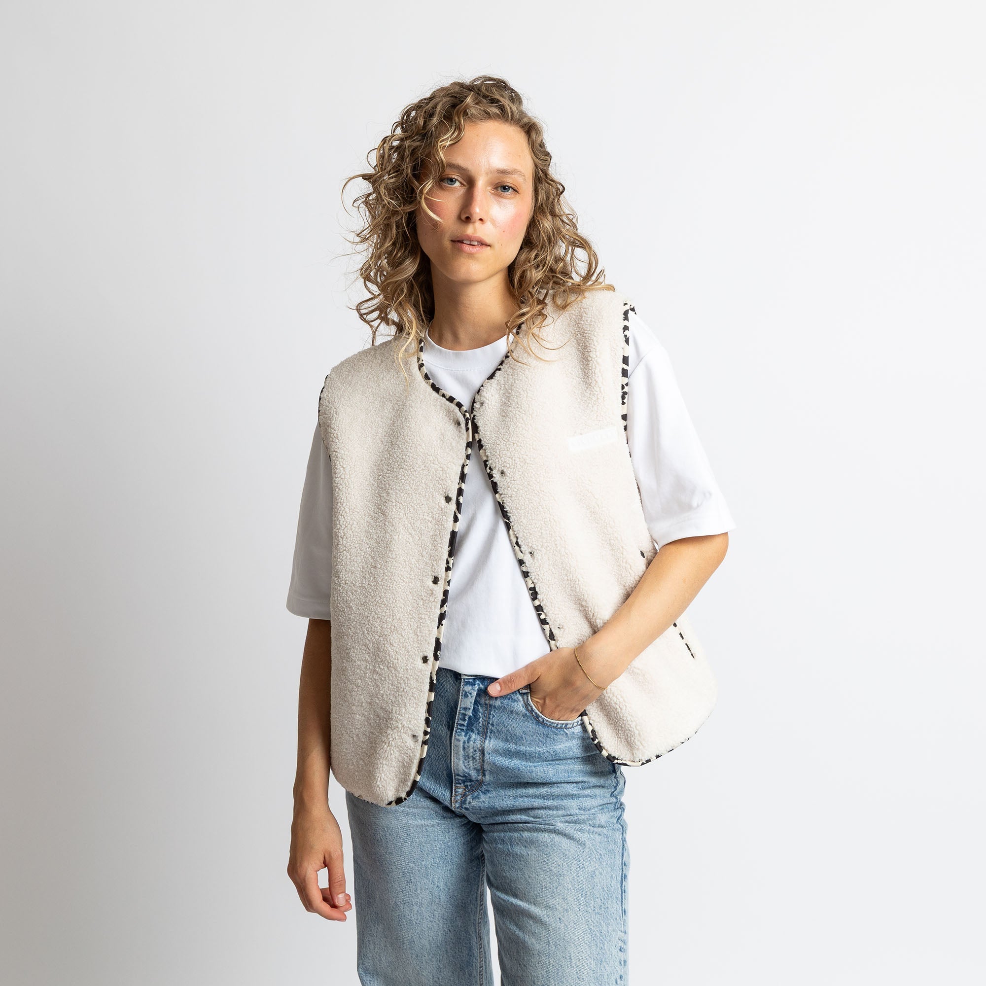 Teddy Fleece Vest - sand - VIVI MARI