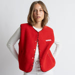 Teddy Fleece Vest - true red - VIVI MARI
