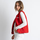 Teddy Fleece Vest - true red - VIVI MARI
