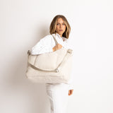 Teddy Tote Bag large + strap basic woven slim - sand - VIVI MARI