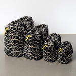 Teddy Tote Bag medium + strap basic woven slim - leo splashes black/sand - VIVI MARI