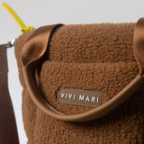 Teddy Tote Bag small + strap basic woven slim - caramel - VIVI MARI