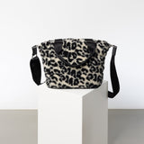 Teddy Tote Bag small + strap basic woven slim - leo splashes black/sand - VIVI MARI