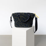 Teddy Tote Bag small + strap basic woven slim - leo splashes navy/olive - VIVI MARI