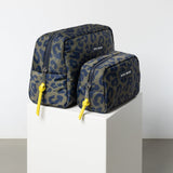 Toiletry Bag large - leo splashes navy/olive - VIVI MARI