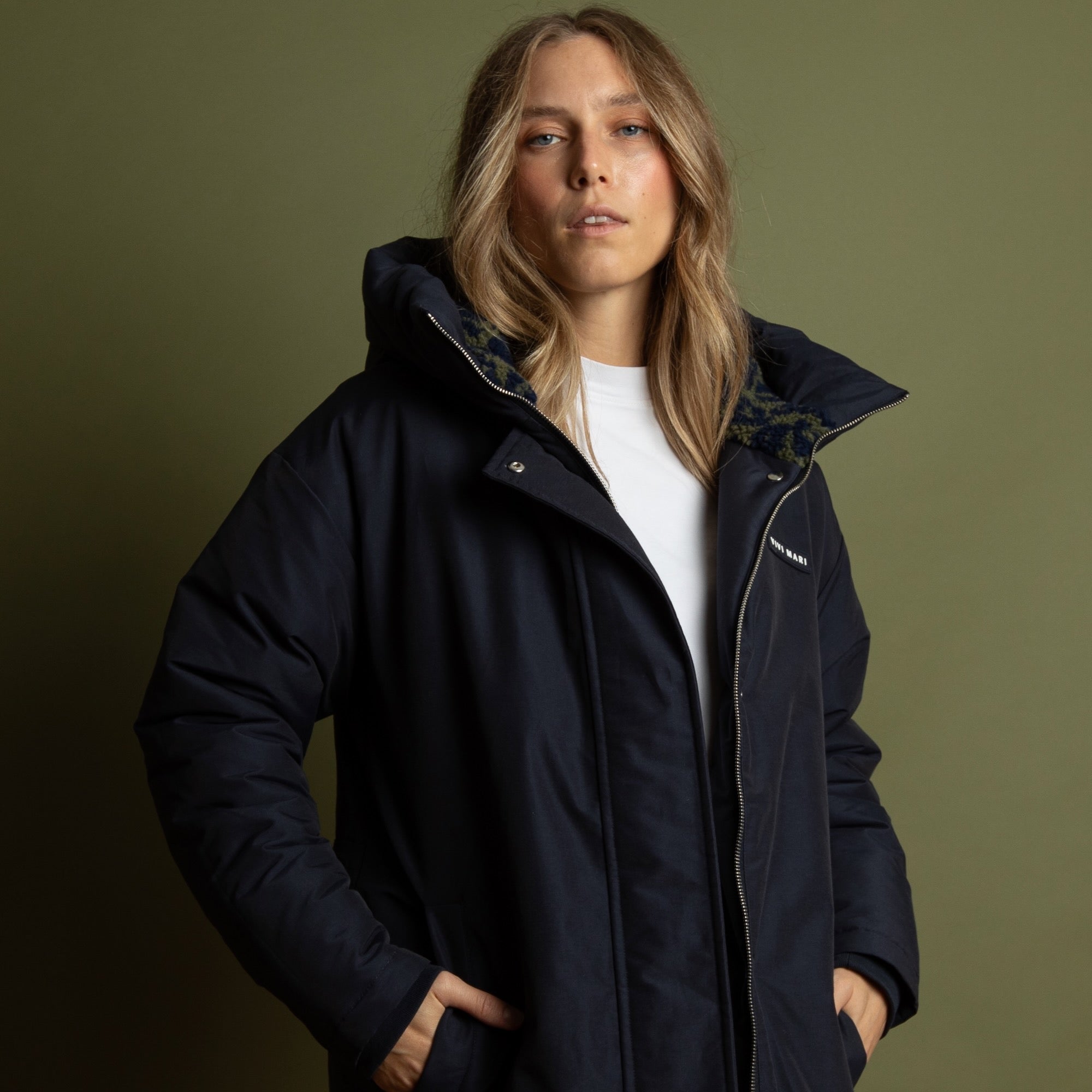 Winter Parka navy/leo navy - olive - VIVI MARI