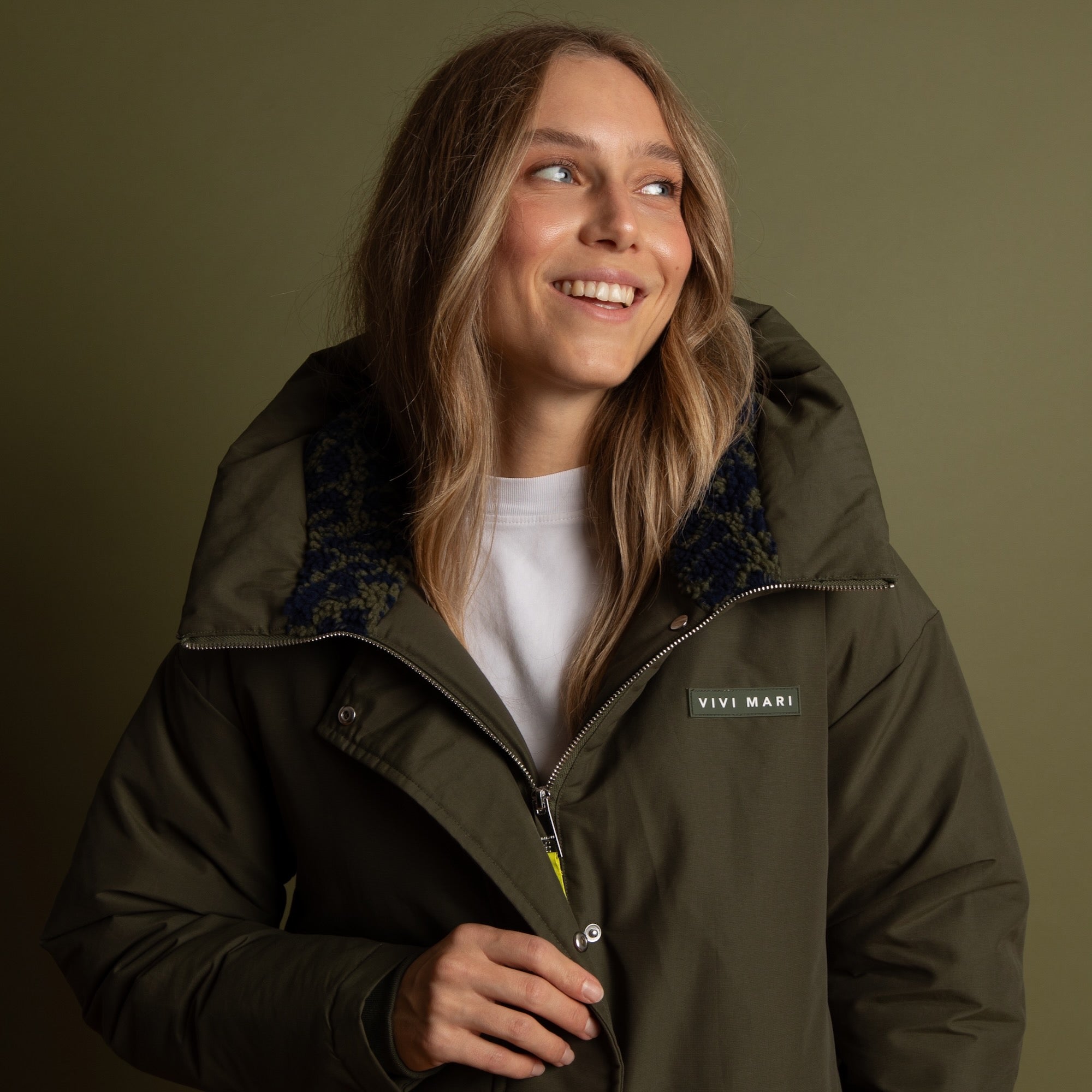 Winter Parka olive/leo navy - olive - VIVI MARI