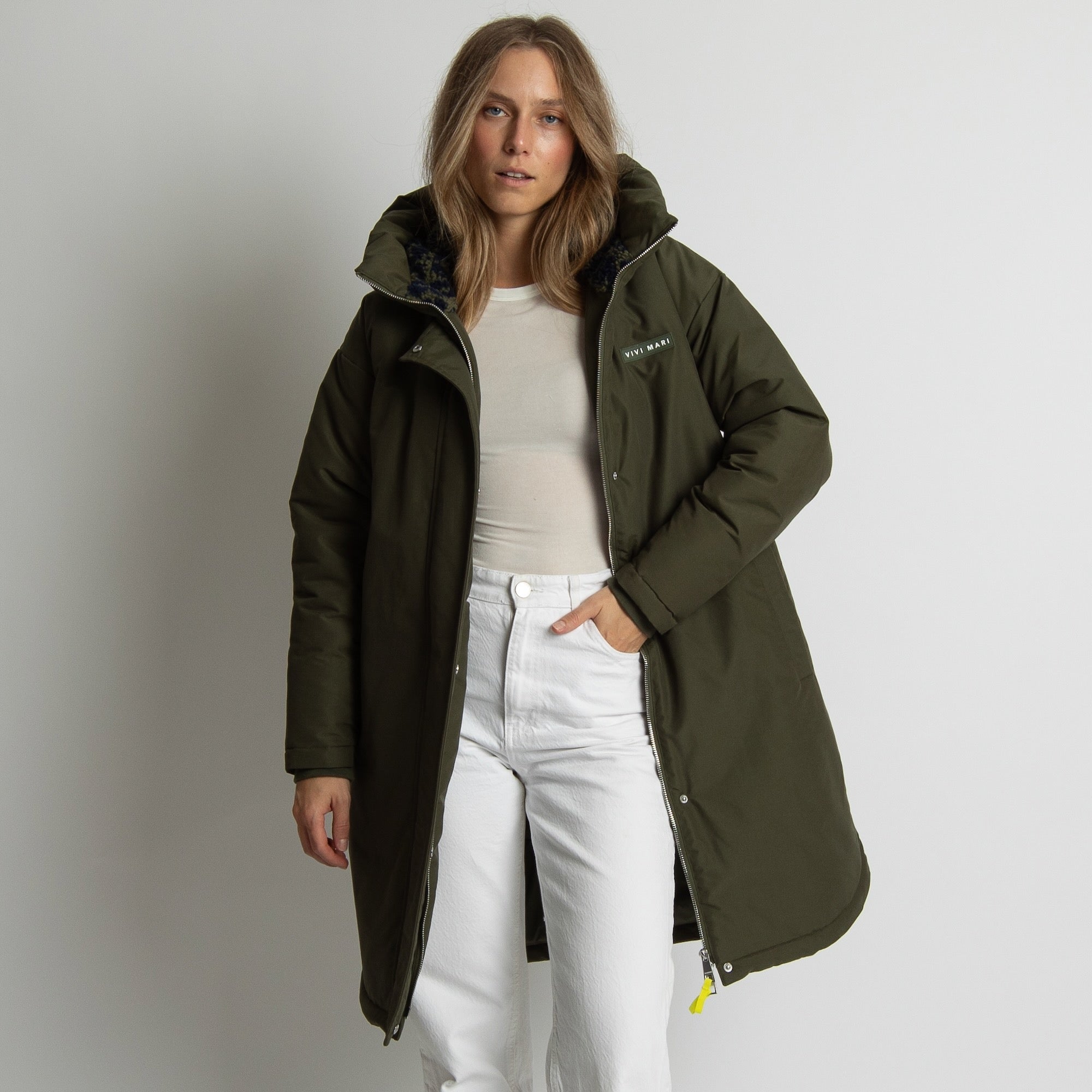 Winter Parka olive/leo navy - olive - VIVI MARI