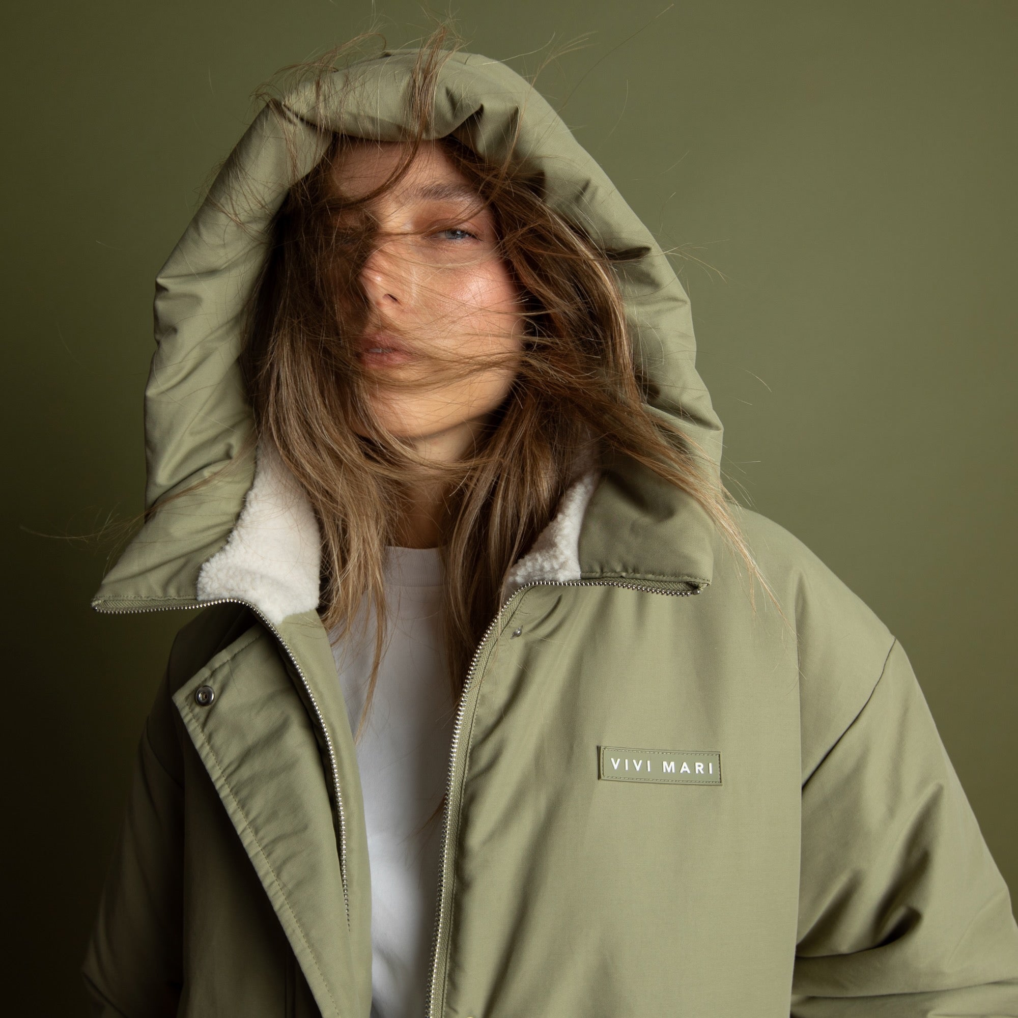 Winter Parka pale olive/sand - VIVI MARI