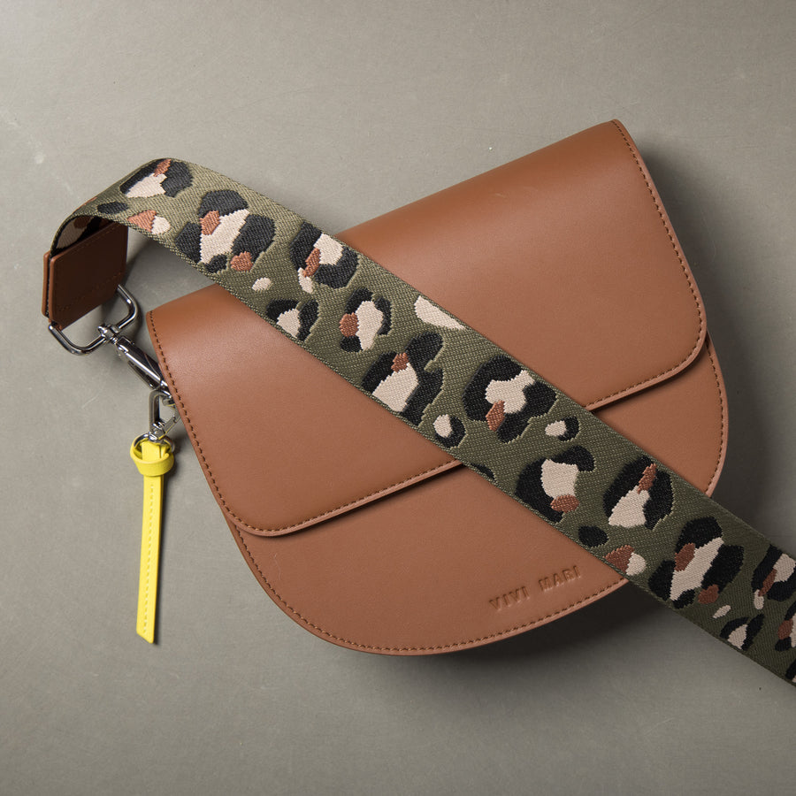 strap abstract leopard olive/black - tan