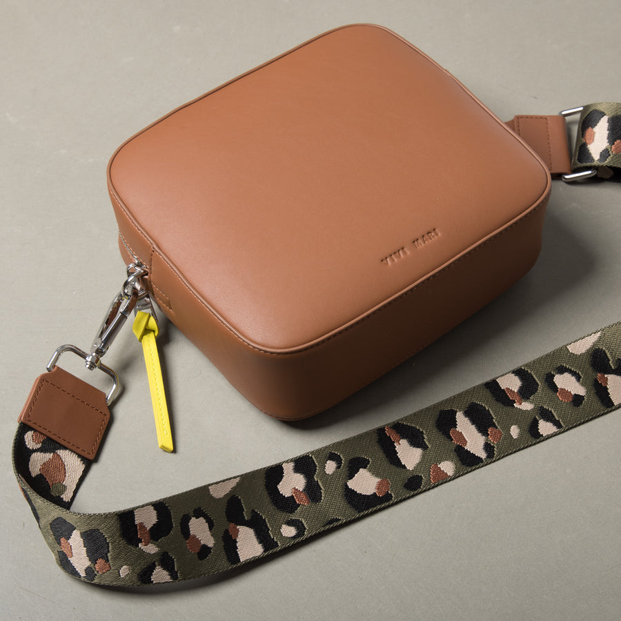 strap abstract leopard olive/black - tan