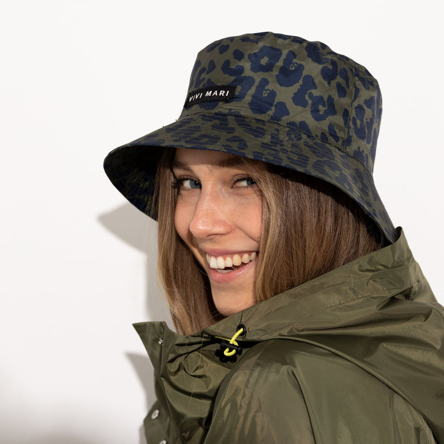 Bucket Hat leo navy/olive - VIVI MARI
