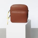 crossbody bag small + strap basic woven - tan - VIVI MARI