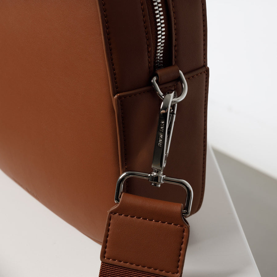 crossbody bag + strap basic woven - tan - VIVI MARI