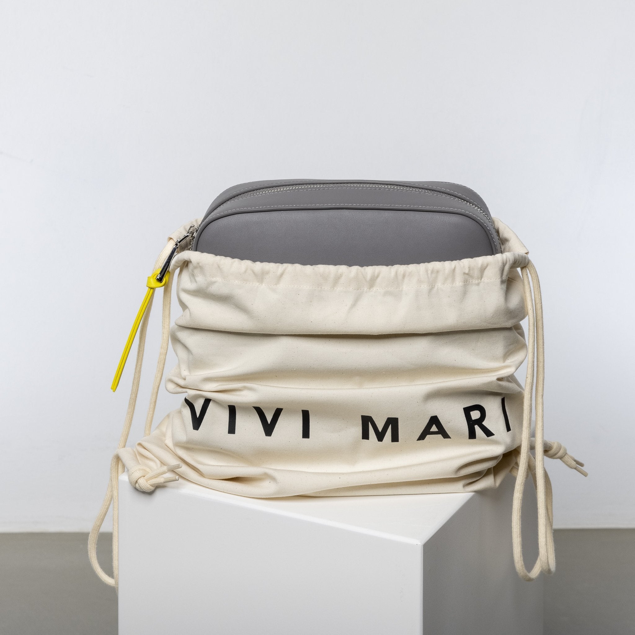 crossbody bag + strap basic woven - taupe - VIVI MARI