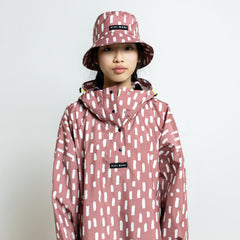 Kids Bucket Hat drops mauve/white - VIVI MARI