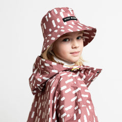Kids Bucket Hat drops mauve/white - VIVI MARI