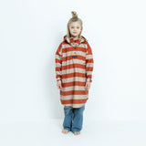 Kids Raincoat bold stripes cinnamon/latte - VIVI MARI