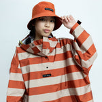 Kids Raincoat bold stripes cinnamon/latte - VIVI MARI