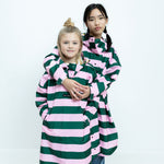 Kids Raincoat bold stripes green/rosé - VIVI MARI
