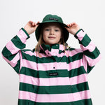 Kids Raincoat bold stripes green/rosé - VIVI MARI