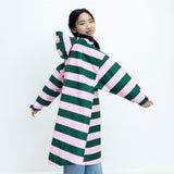 Kids Raincoat bold stripes green/rosé - VIVI MARI