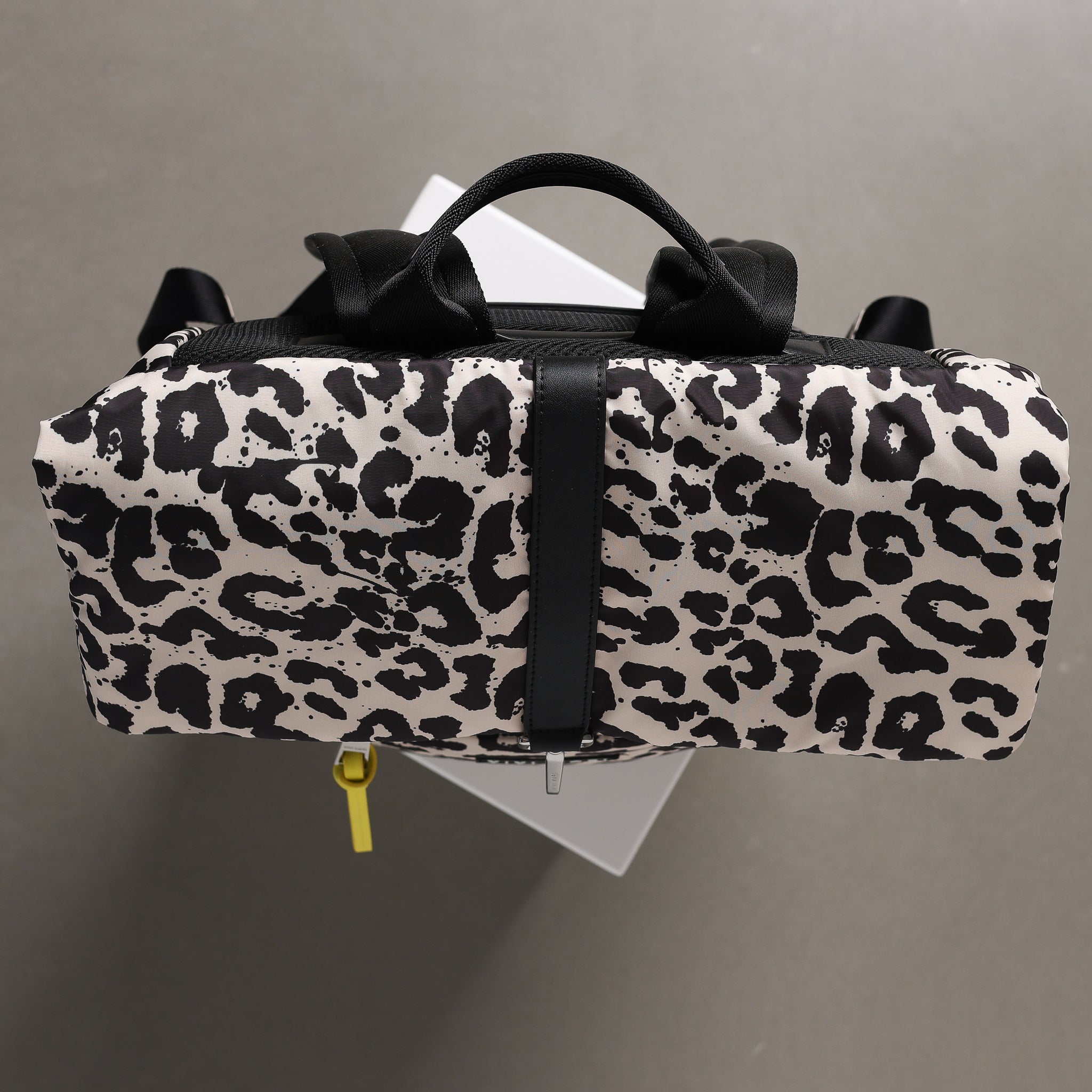 Black leopard print backpack online