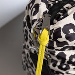 padded tote bag large + strap basic woven slim - leo splashes black/sand - VIVI MARI
