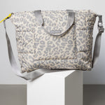 padded tote bag large + strap basic woven slim - leo splashes grey/sand - VIVI MARI