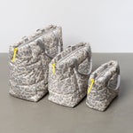 padded tote bag large + strap basic woven slim - leo splashes grey/sand - VIVI MARI