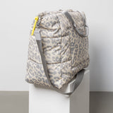 padded tote bag large + strap basic woven slim - leo splashes grey/sand - VIVI MARI