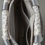 padded tote bag large + strap basic woven slim - leo splashes grey/sand - VIVI MARI