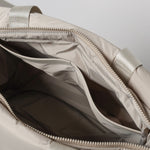 padded tote bag large + strap basic woven slim - stone - VIVI MARI