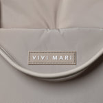 padded tote bag large + strap basic woven slim - stone - VIVI MARI