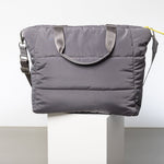 padded tote bag large + strap basic woven slim - taupe - VIVI MARI