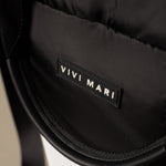 padded tote bag medium + strap basic woven slim - black - VIVI MARI