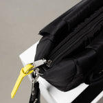 padded tote bag medium + strap basic woven slim - black - VIVI MARI