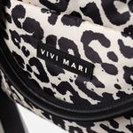 padded tote bag medium + strap basic woven slim - leo splashes black/sand - VIVI MARI