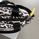 padded tote bag medium + strap basic woven slim - leo splashes black/sand - VIVI MARI