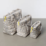 padded tote bag medium + strap basic woven slim - leo splashes grey/sand - VIVI MARI