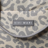 padded tote bag medium + strap basic woven slim - leo splashes grey/sand - VIVI MARI