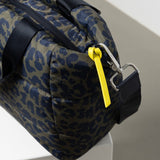 padded tote bag medium + strap basic woven slim - leo splashes navy/olive - VIVI MARI
